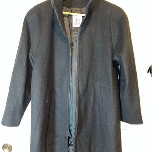 Jones New York Black Wool Trench Coat